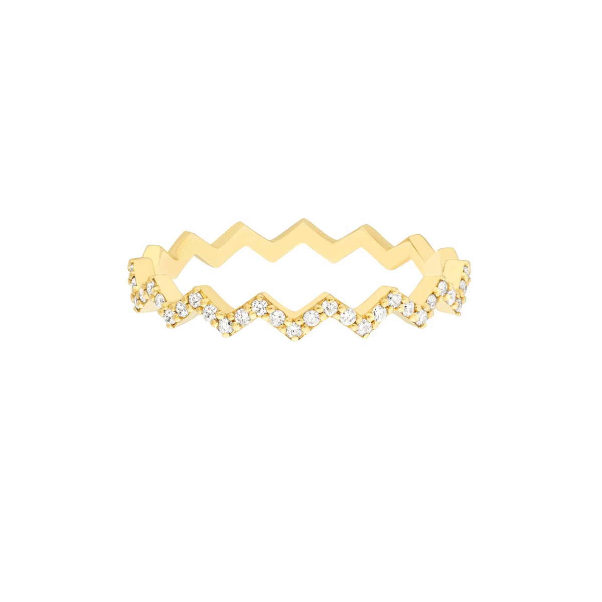 Zigzag Diamond Gold Ring