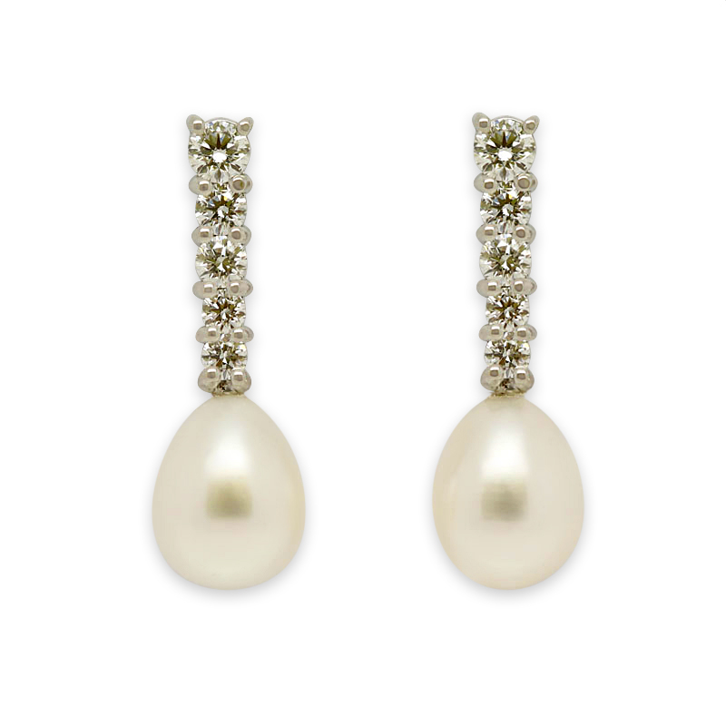 Diamonds and Pearl Drop Earring 