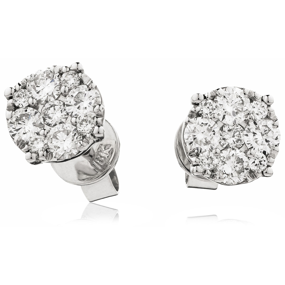 Illusion Pave Diamond Earring Studs