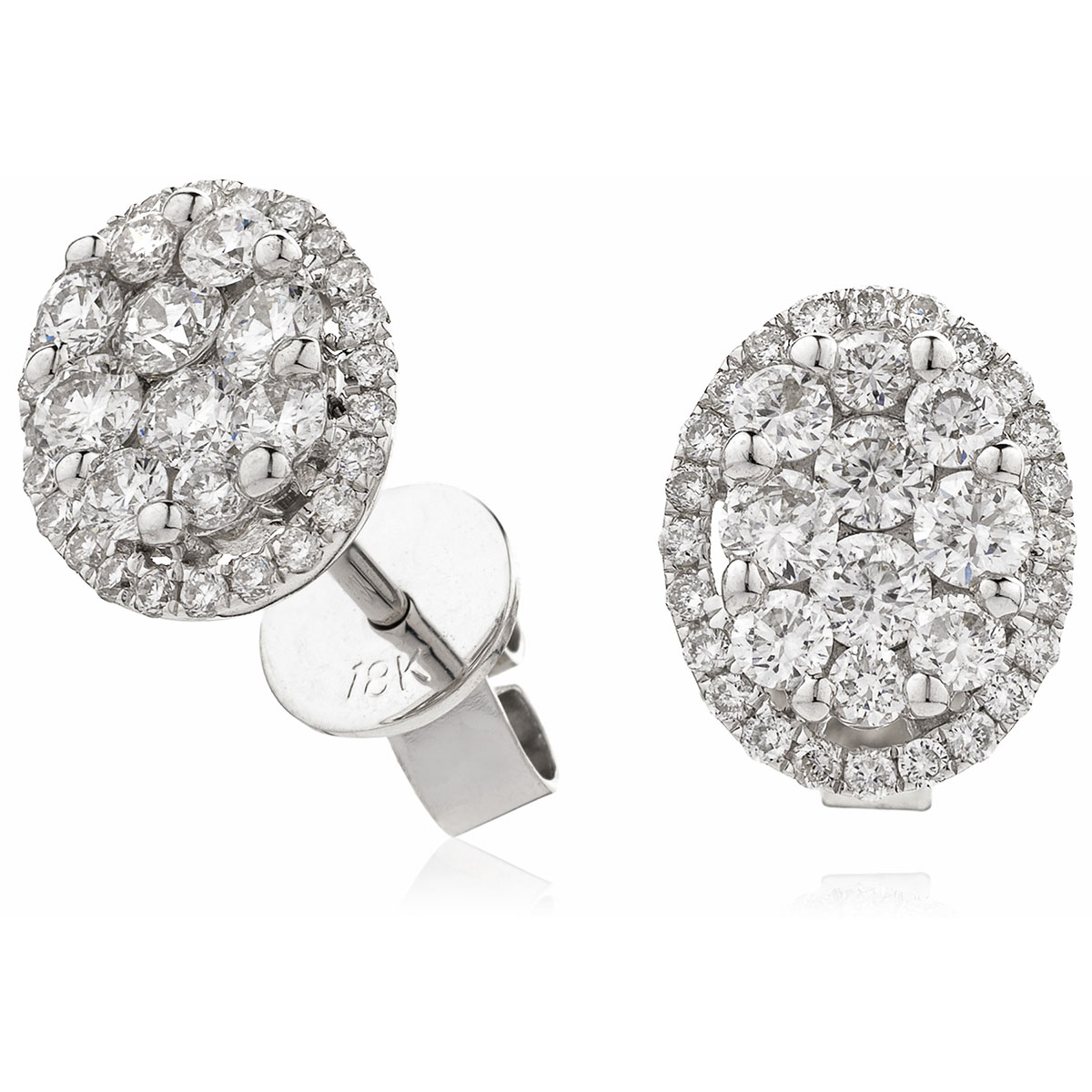 Medium Pave Set Diamond Earrings Studs