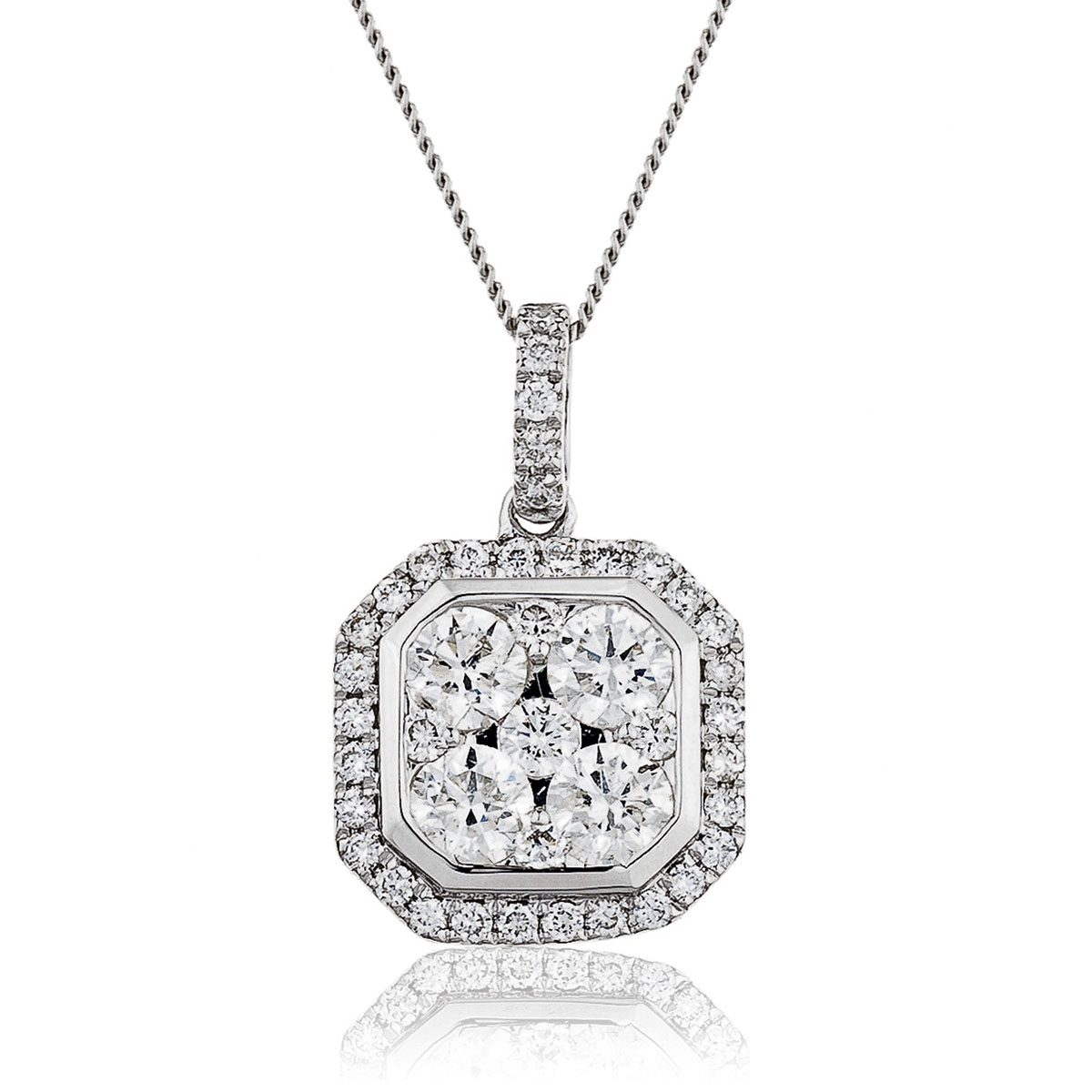 Ascher Shape Pave Diamond Pendant