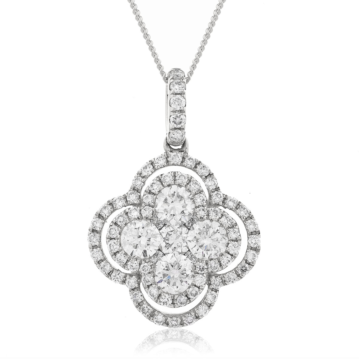 Open Halo Pave Set Diamond Pendant