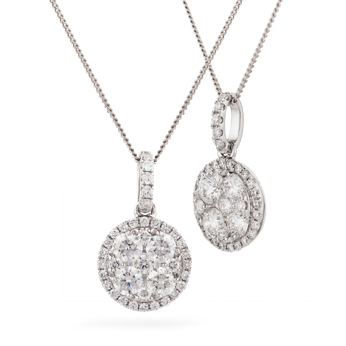 Light Halo Pave Diamond Pendant