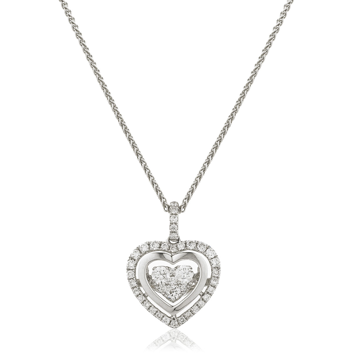 Outer Halo Heart Diamond Pendant