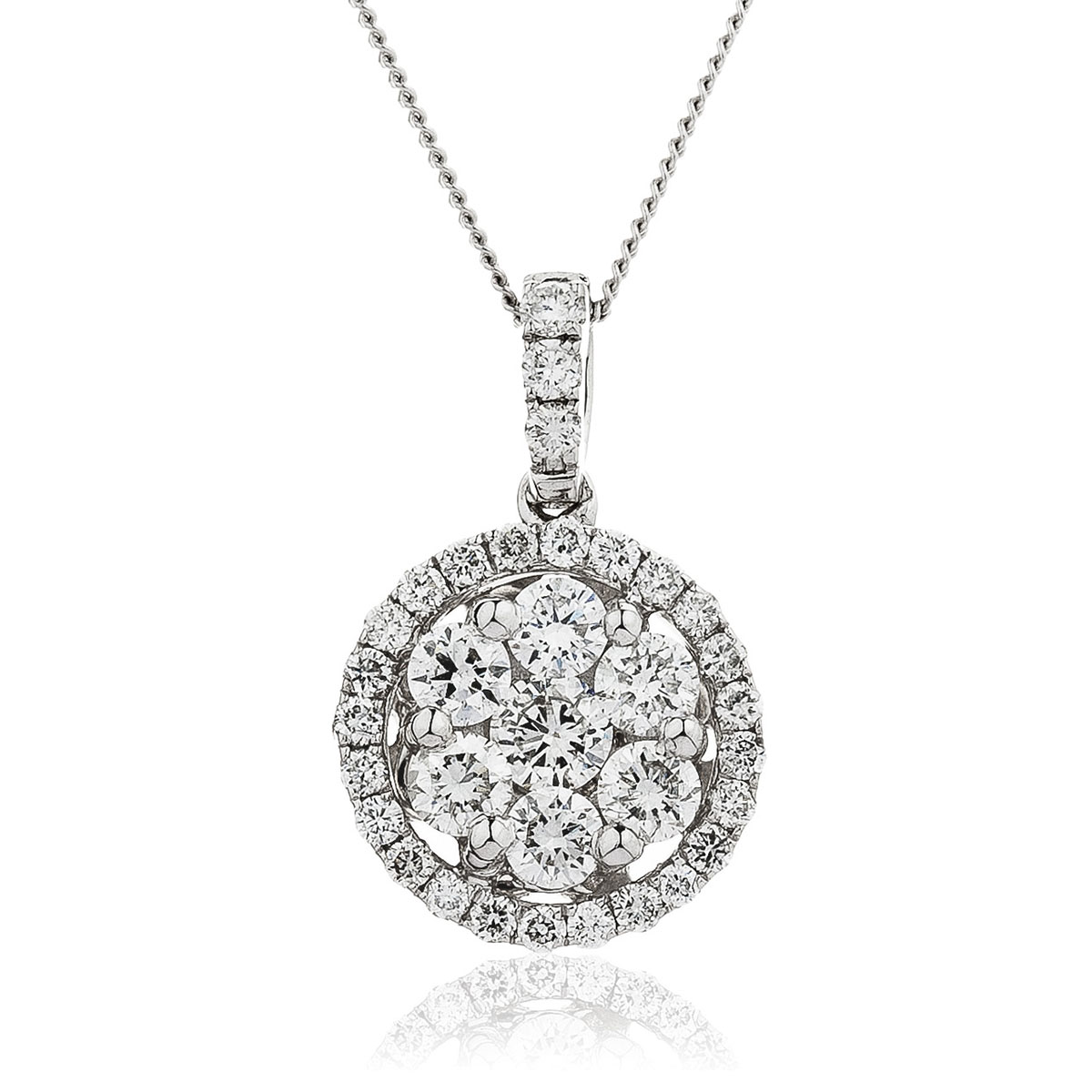 Heavy Halo Pave Diamond Pendant