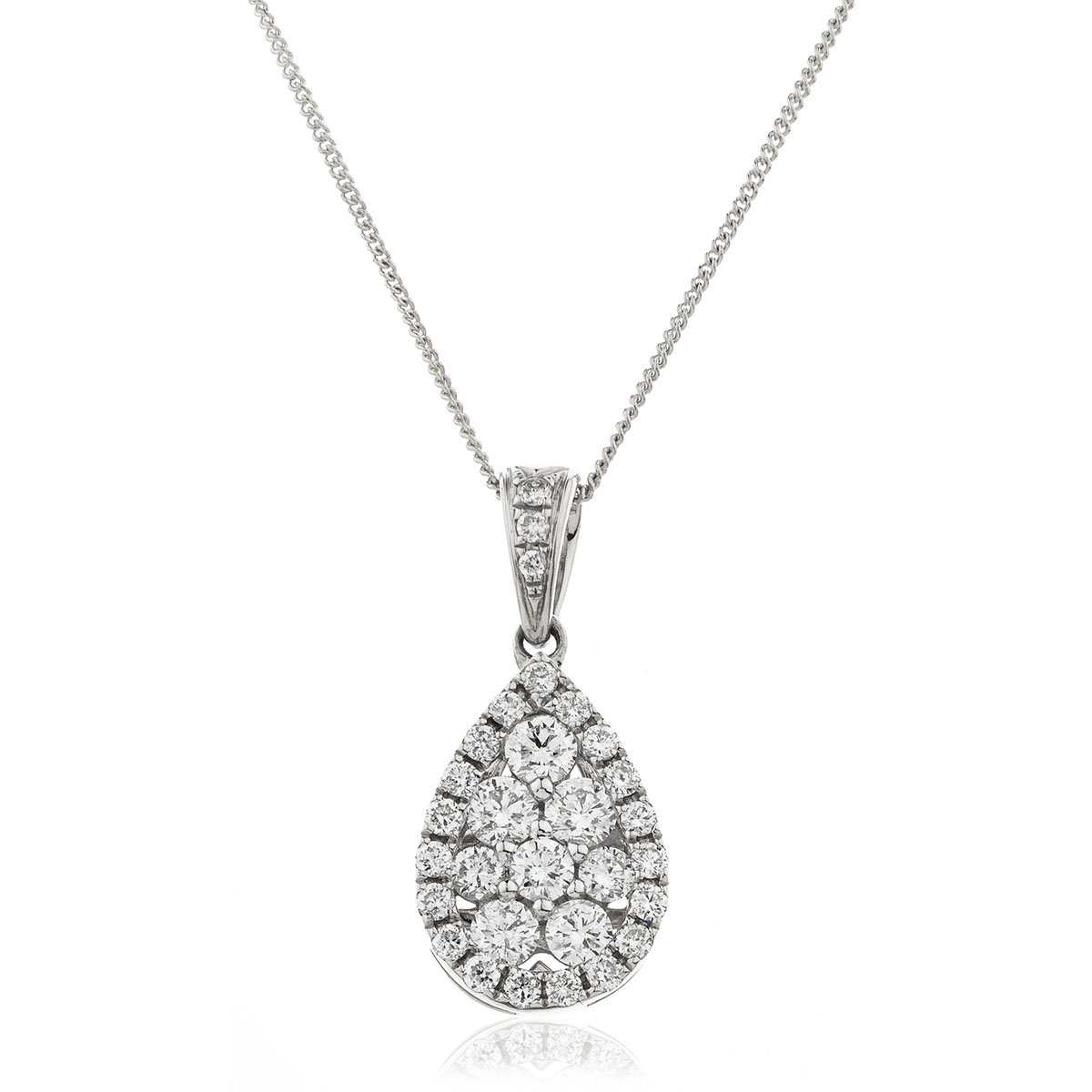 Pear Shaped Medium Pave Diamond Pendant