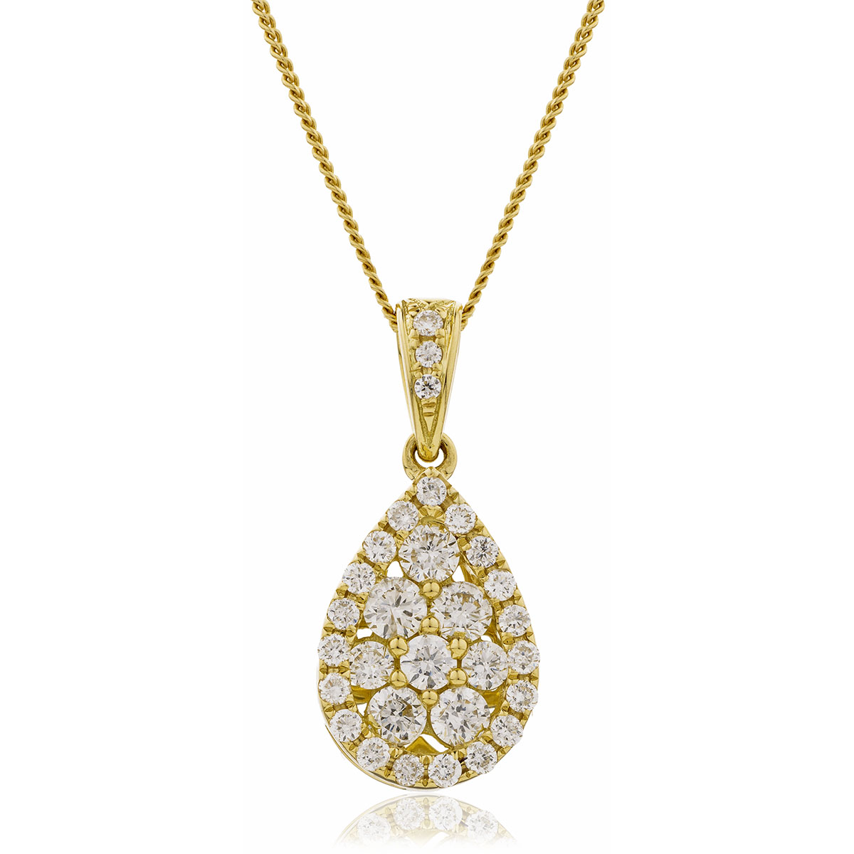 Pear Shaped Medium Pave Diamond Pendant