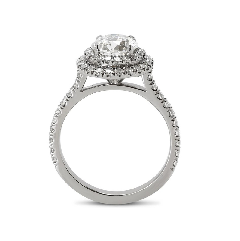  Double Halo Round Lab Grown Diamond Engagement Ring
