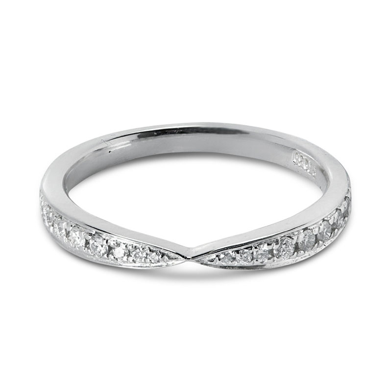 Pinched Pave Setting Diamond Wedding Ring