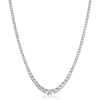 Graduating 14ct Diamond Necklace