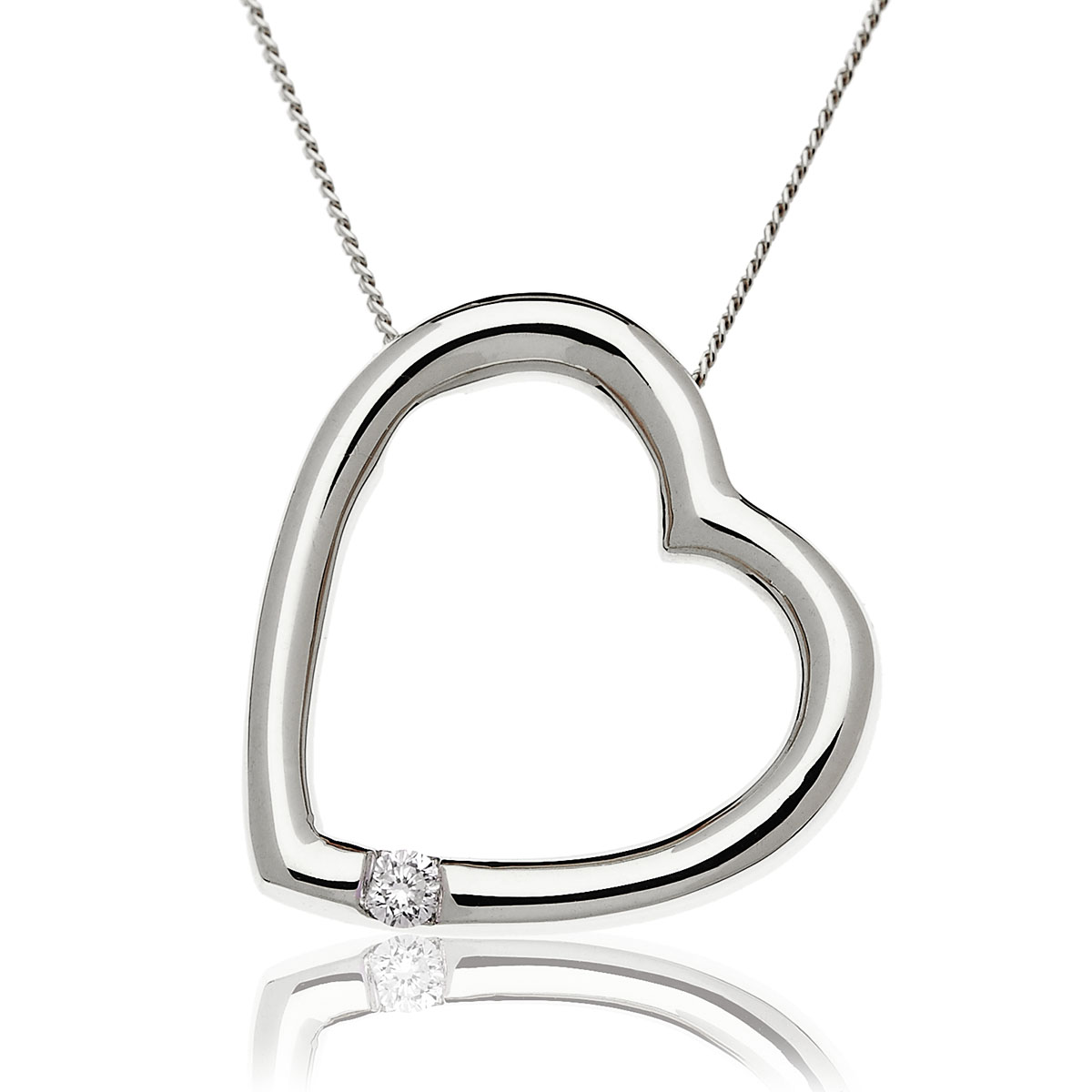 Silver Pavé Diamond Heart Pendant | Brilliant Earth