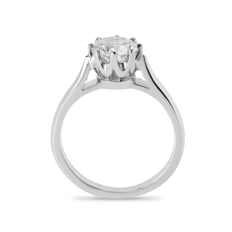 Eight Claw Vintage Solitaire Diamond Engagement Ring