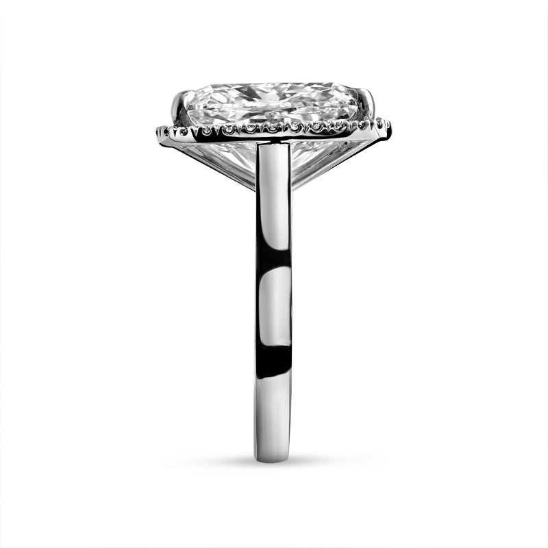Elongated Cushion Halo Diamond Engagement Ring 