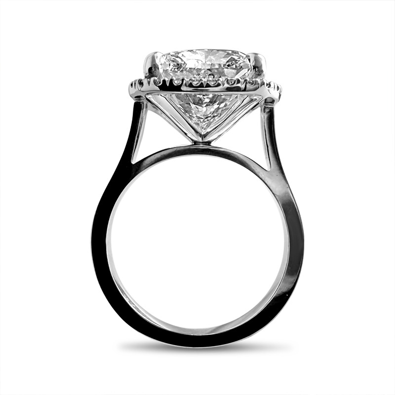 Elongated Cushion Halo Diamond Engagement Ring 