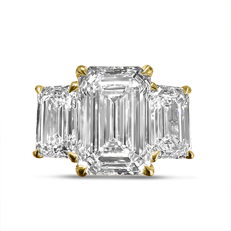 Trilogy Emerald Lab Grown Diamond Engagement Ring