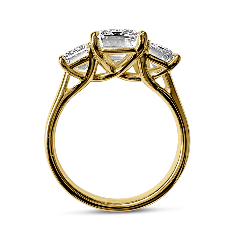 Trilogy Emerald Diamond Engagement Ring