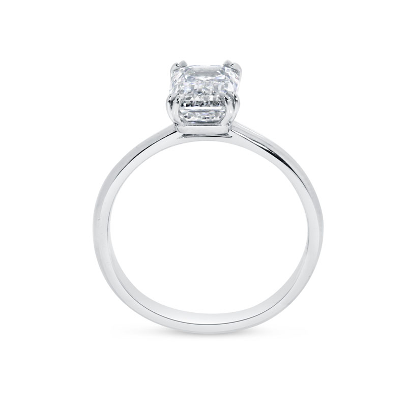 Emerald Cut Invisible Gallery Diamond Engagement Ring