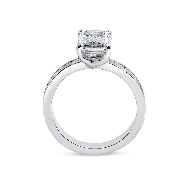 Emerald Cut Princess Channel Setting Diamond Engagement Ring