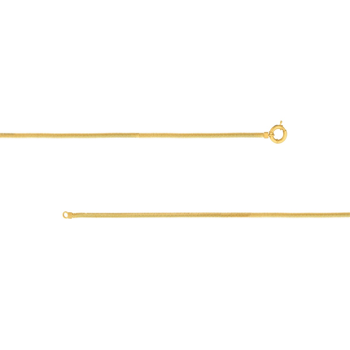Gold Fancy Lock Snake Necklace