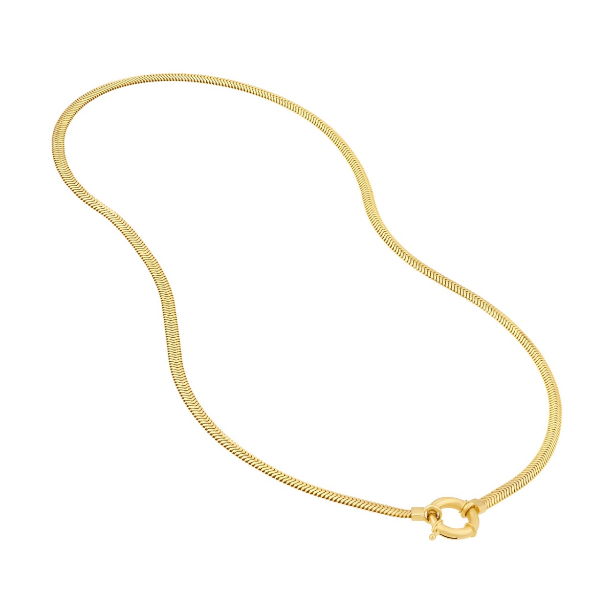 Gold Fancy Lock Snake Necklace