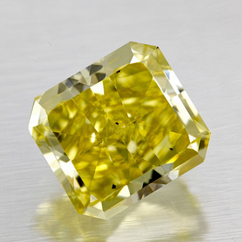 Fancy Yellow Cushion Cut Diamond Double Halo Engagement Ring