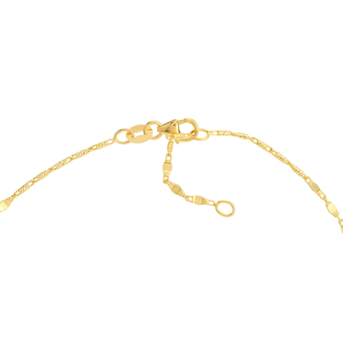 Flat Cut Chain Gold Anklet