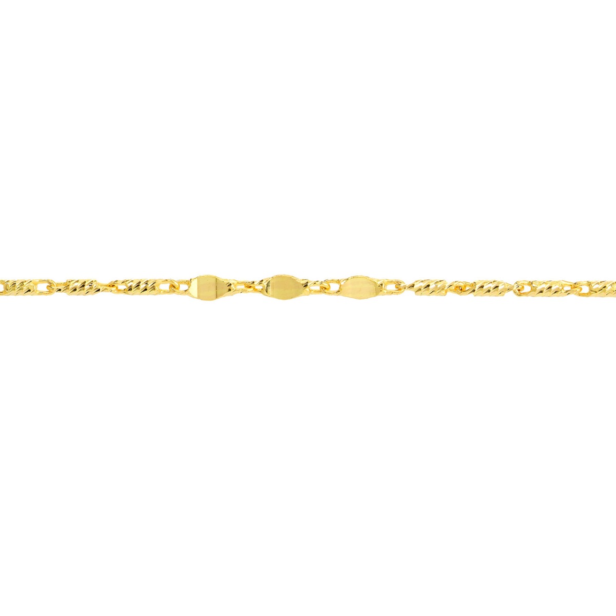 Flat Cut Chain Gold Anklet