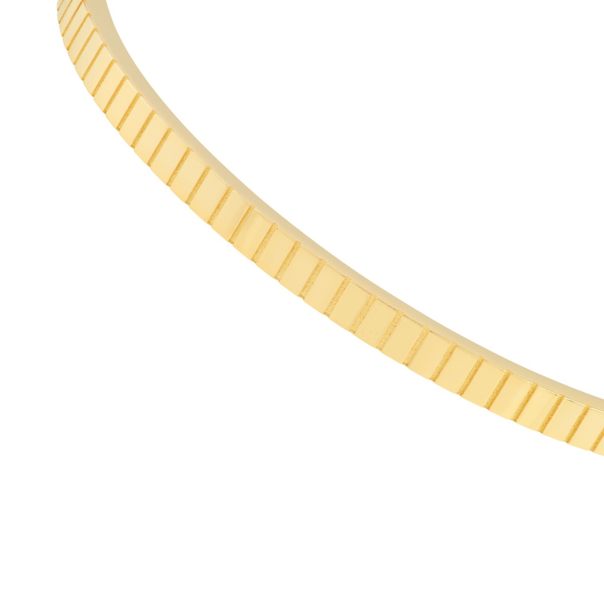 Fluted Hinge Weave Gold Bangle 
