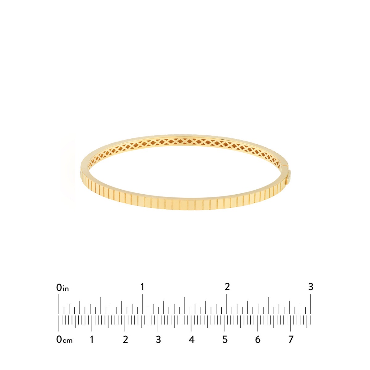 Fluted Hinge Weave Gold Bangle 