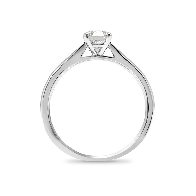  Traditional Four Claw Round Solitaire Lab Grown Diamond Engagement Ring