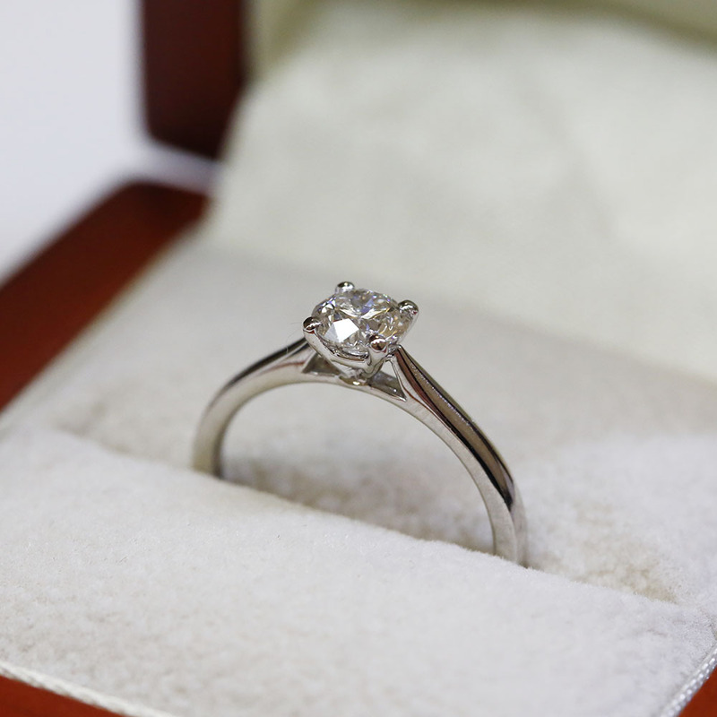 Traditional Four Claw Solitaire Diamond Engagement Ring