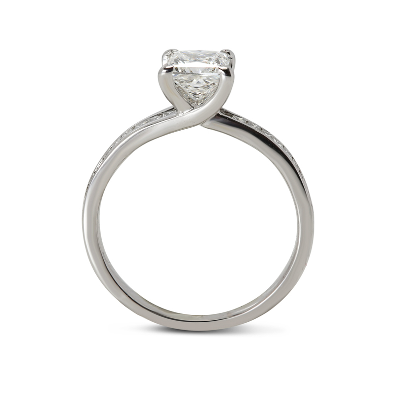  Princess Shape Lab Grown Diamond Engagement Ring