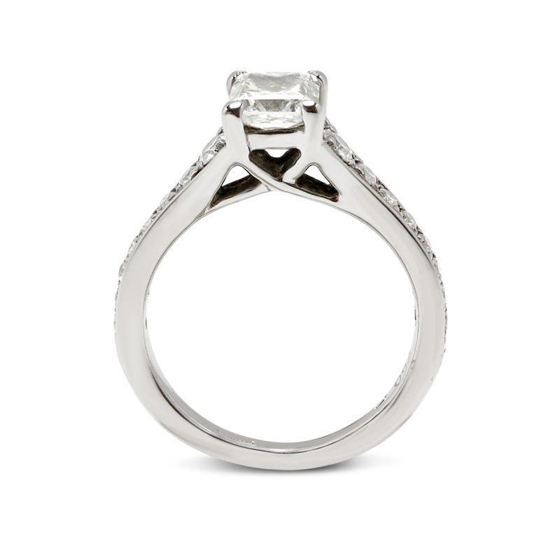 Reversed Tapered Band Lab Grown Diamond Engagement Ring