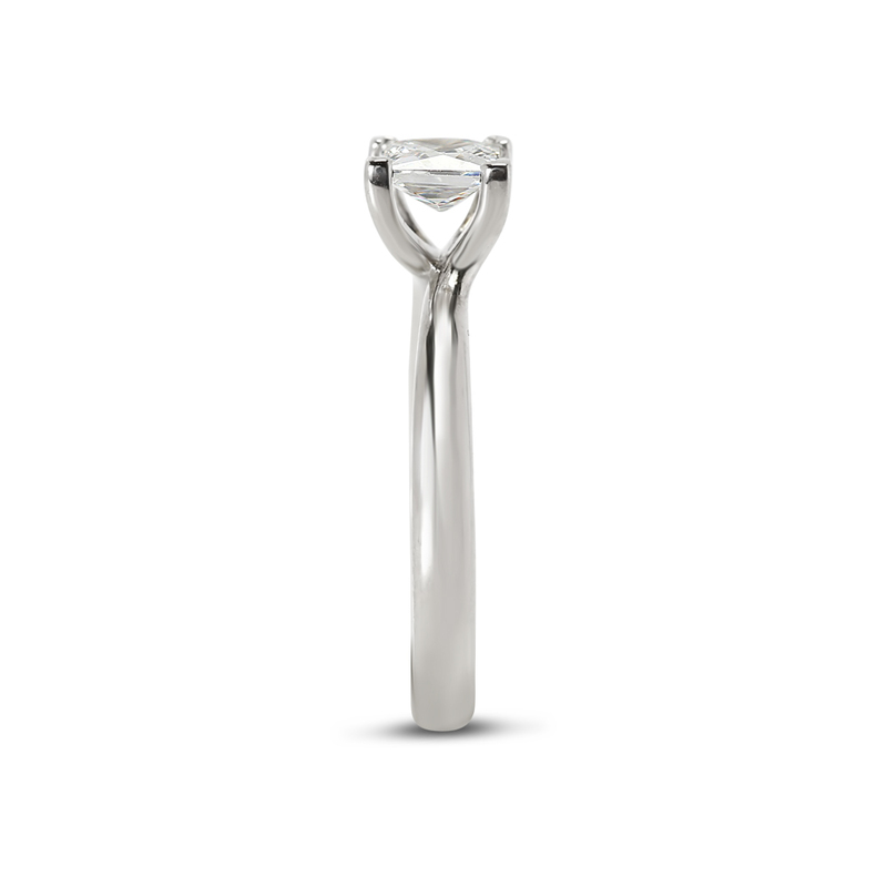 Princess Cut Twist Solitaire Lab Grown Diamond Engagement Ring