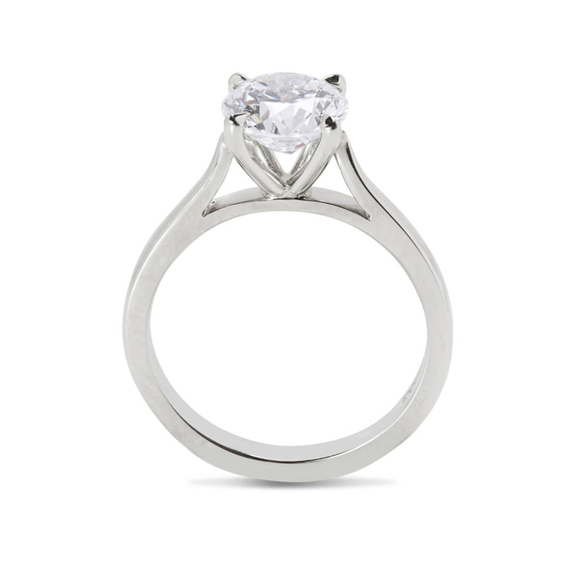 Raised Solitaire Diamond Engagement Ring