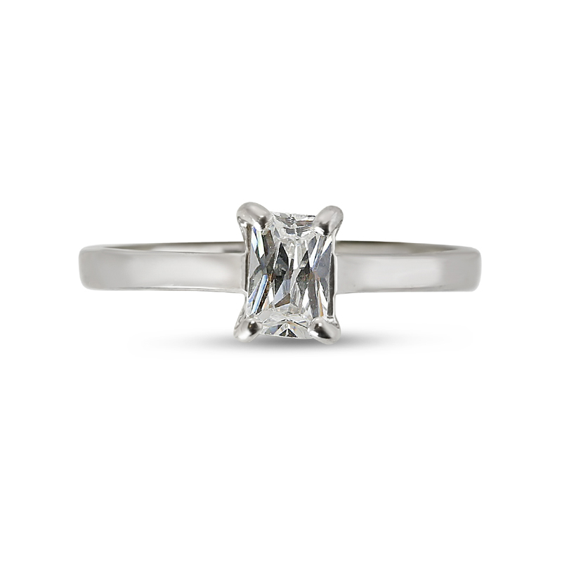 Emerald Cut Solitaire Lab Grown Diamond Engagement Ring