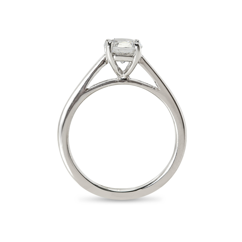 Four Claw Platinum Solitaire Round Diamond Engagement Ring