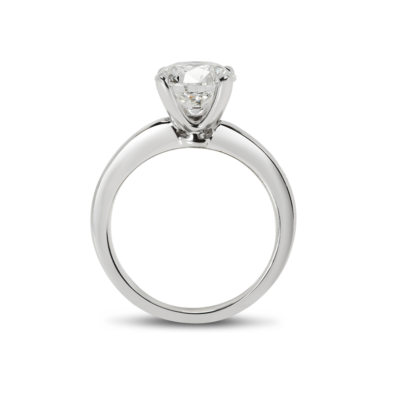 Straight Band Round Lab Grown Diamond Engagement Ring