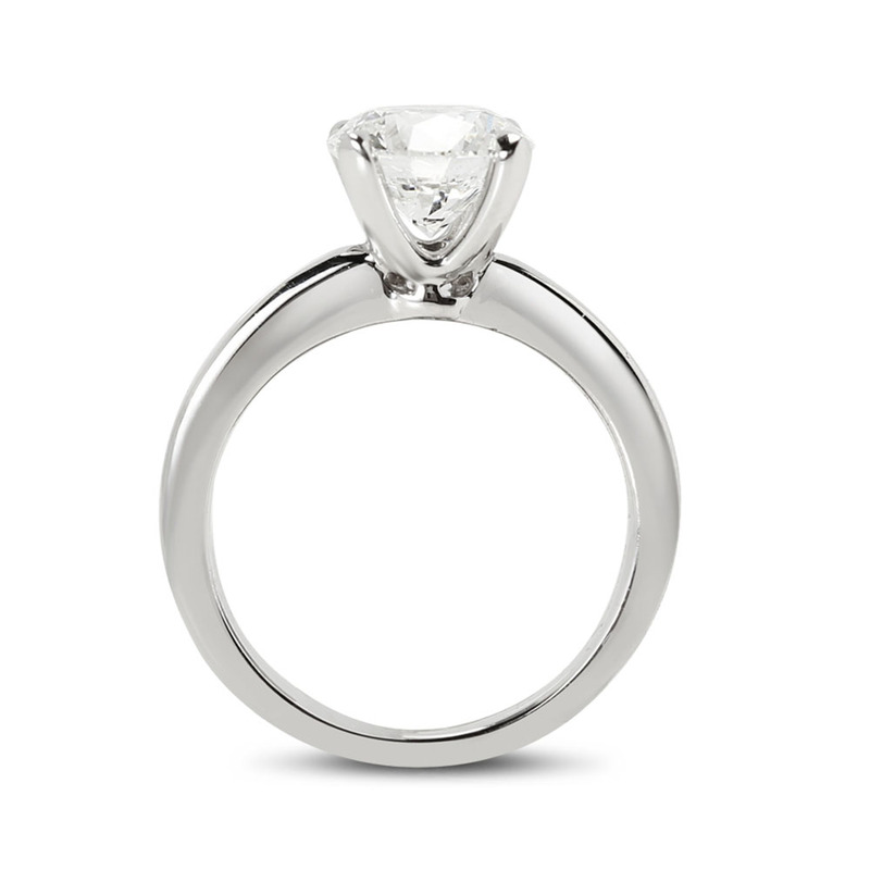 Straight Band Diamond Engagement Ring