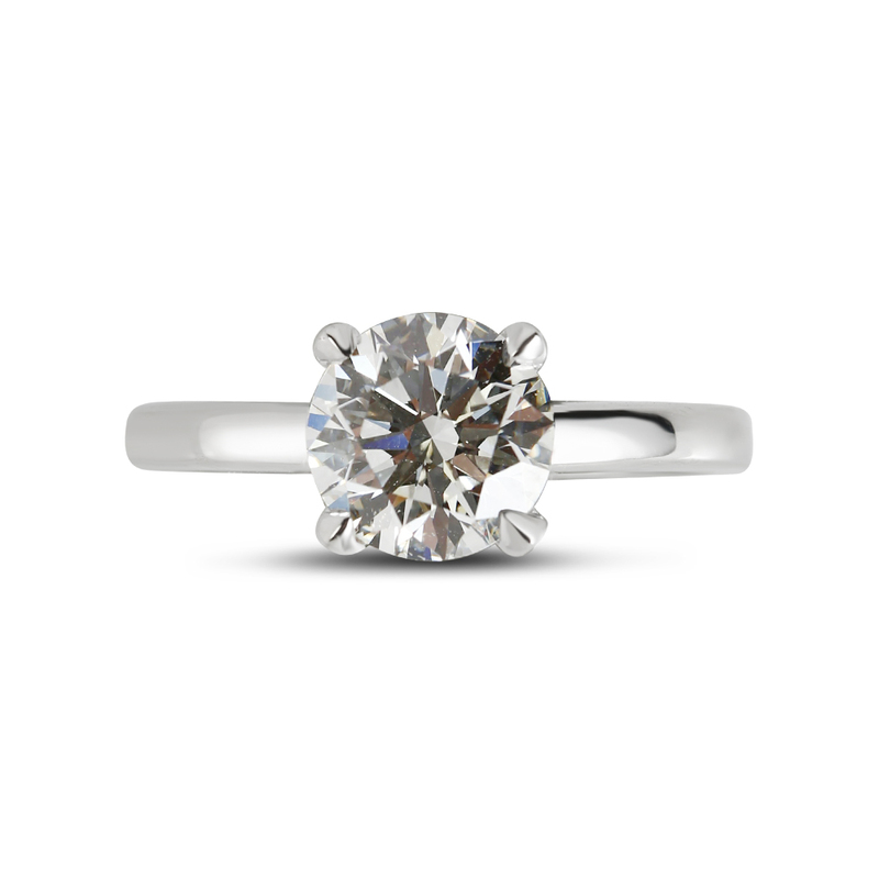 Straight Band Diamond Engagement Ring