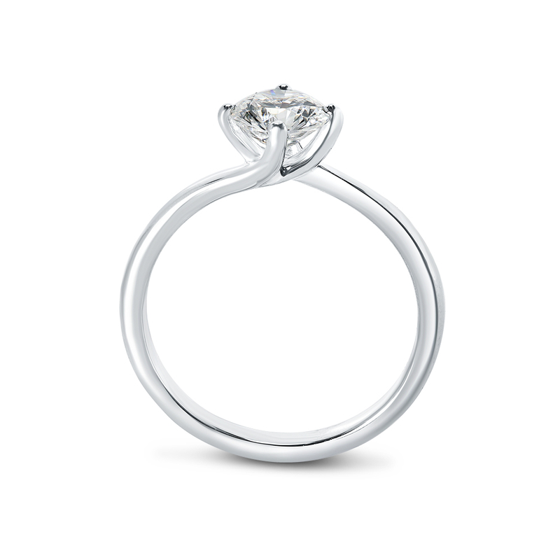 Twist Diamond Solitaire Engagement Ring