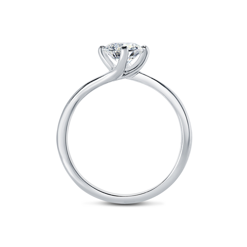 Twist Diamond Solitaire Engagement Ring