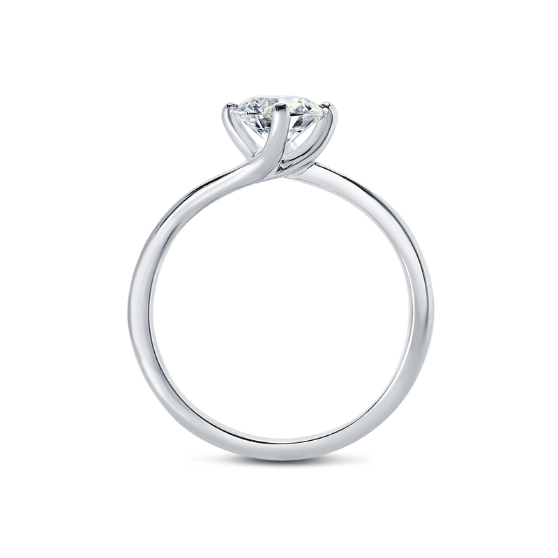 Twist Round Diamond Solitaire Engagement Ring