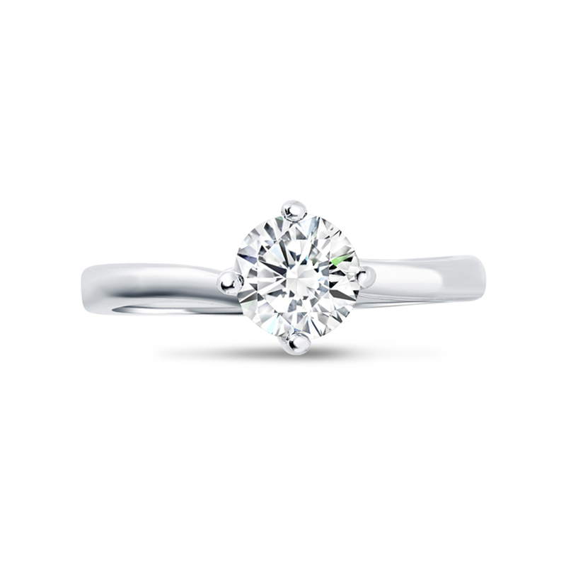 Twist Round Lab Grown Solitaire Diamond Engagement Ring