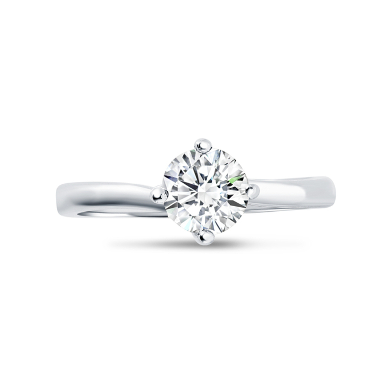 Twist Round Diamond Solitaire Engagement Ring