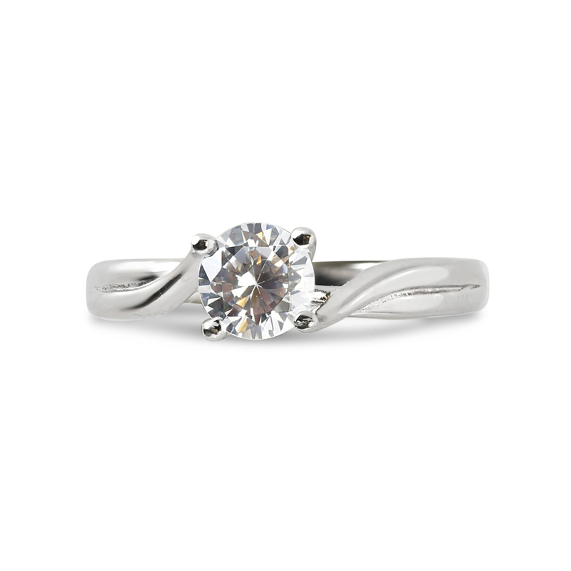Twisted Band Plain Solitaire Lab Grown Diamond Engagement Ring