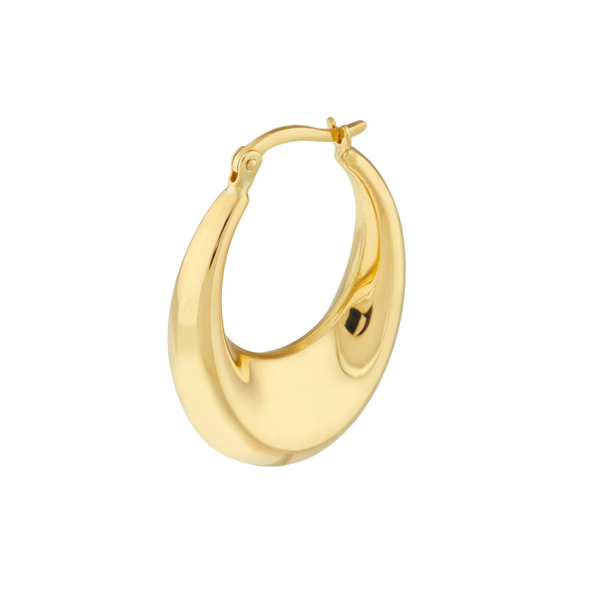 Puff Polished Gold Hoop Earrings