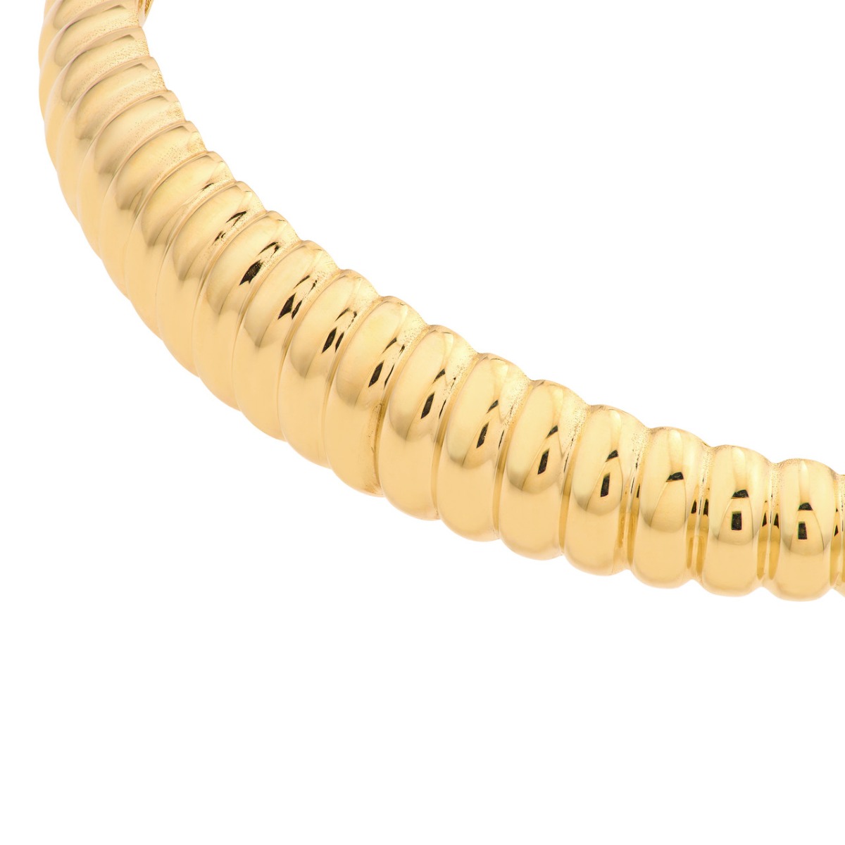 Graduated Gold Ribbed Bangle Bracelet