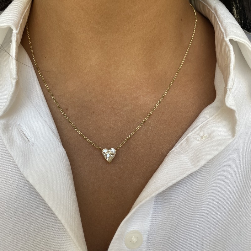 Diamond heart outlet solitaire pendant