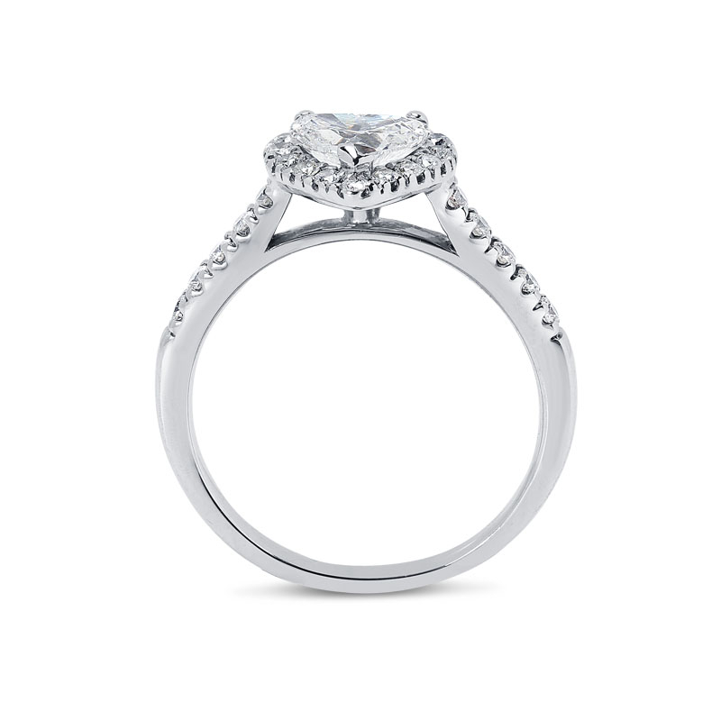 Heart Shape Halo Lab Grown Diamond Engagement Ring